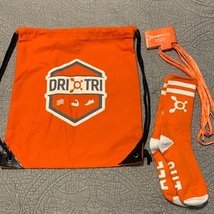 Orangetheory OTF Bundle, Dri Tri drawstring bag, shoelaces, All Out Socks
